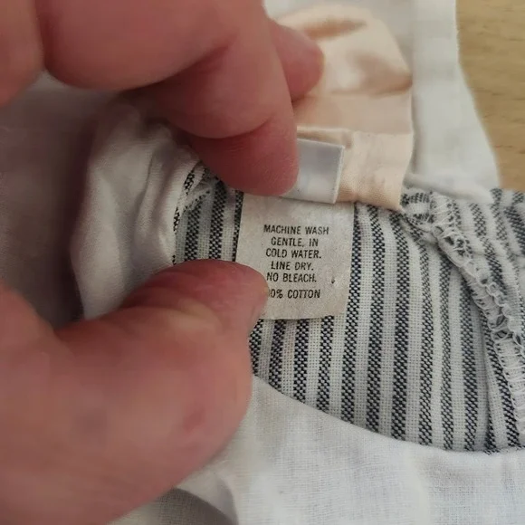 VTG Mousefeathers Size 6 Grey White Striped Lace Collar Puff Sleeve Ruffle Dress - Picture 8 of 16